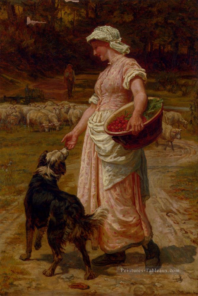 Aime moi aime mon chien famille rurale Frederick E Morgan Peintures à l'huile